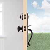 Prestige Bighorn Single Cylinder Venetian Bronze Door Handleset with Carnaby Door Knob Featuring SmartKey Security - Super Arbor