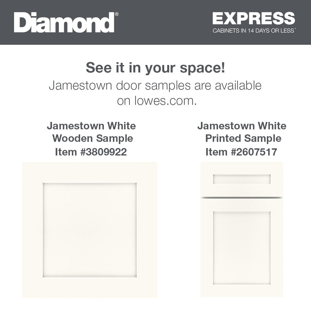 Diamond Express Jamestown 24-in W x 34.5-in H x 24-in D White 1-Drawer Base Fully Assembled Plywood Cabinet (Recessed Panel Shaker Style)