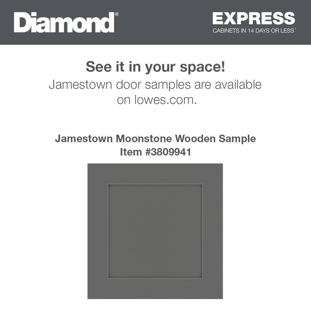 Diamond Express Jamestown 18-in W x 34.5-in H x 24-in D Moonstone Gray 3-Drawer Base Fully Assembled Plywood Cabinet (Recessed Panel Shaker Style)
