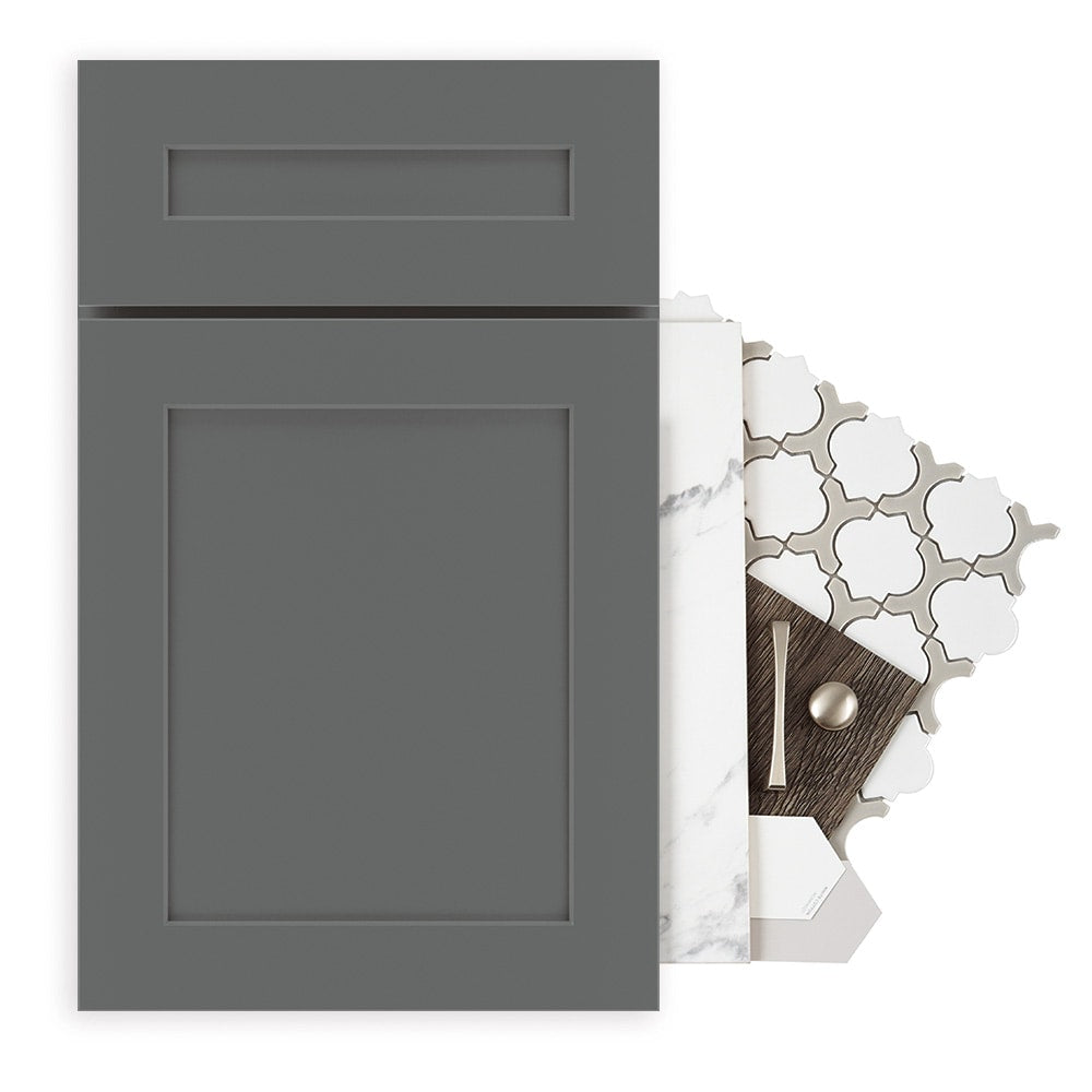 Diamond Express Jamestown 18-in W x 34.5-in H x 24-in D Moonstone Gray 3-Drawer Base Fully Assembled Plywood Cabinet (Recessed Panel Shaker Style)