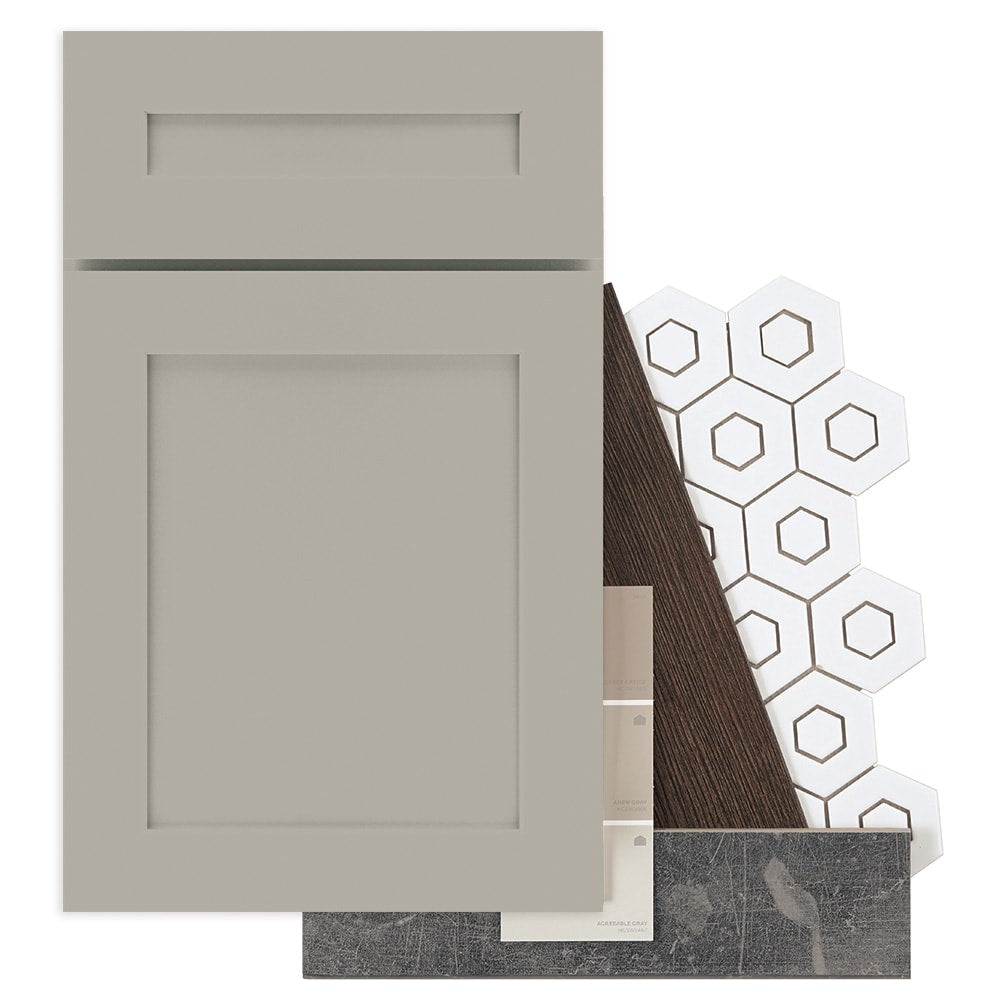 Diamond Express Jamestown 33-in W x 34.5-in H x 24-in D Cloud Gray 1-Drawer Base Fully Assembled Plywood Cabinet (Recessed Panel Shaker Style)