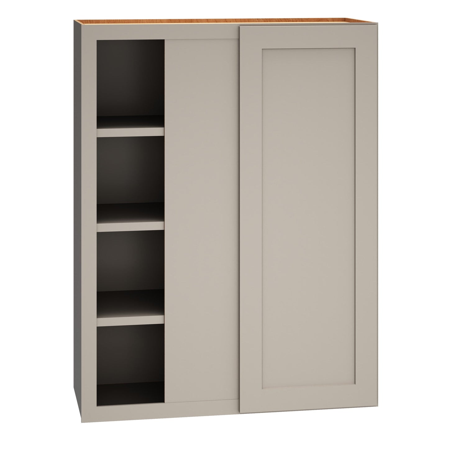 Diamond Express Jamestown 30-in W x 39-in H x 12-in D Cloud Gray Blind Corner Wall Fully Assembled Plywood Cabinet (Recessed Panel Shaker Style)