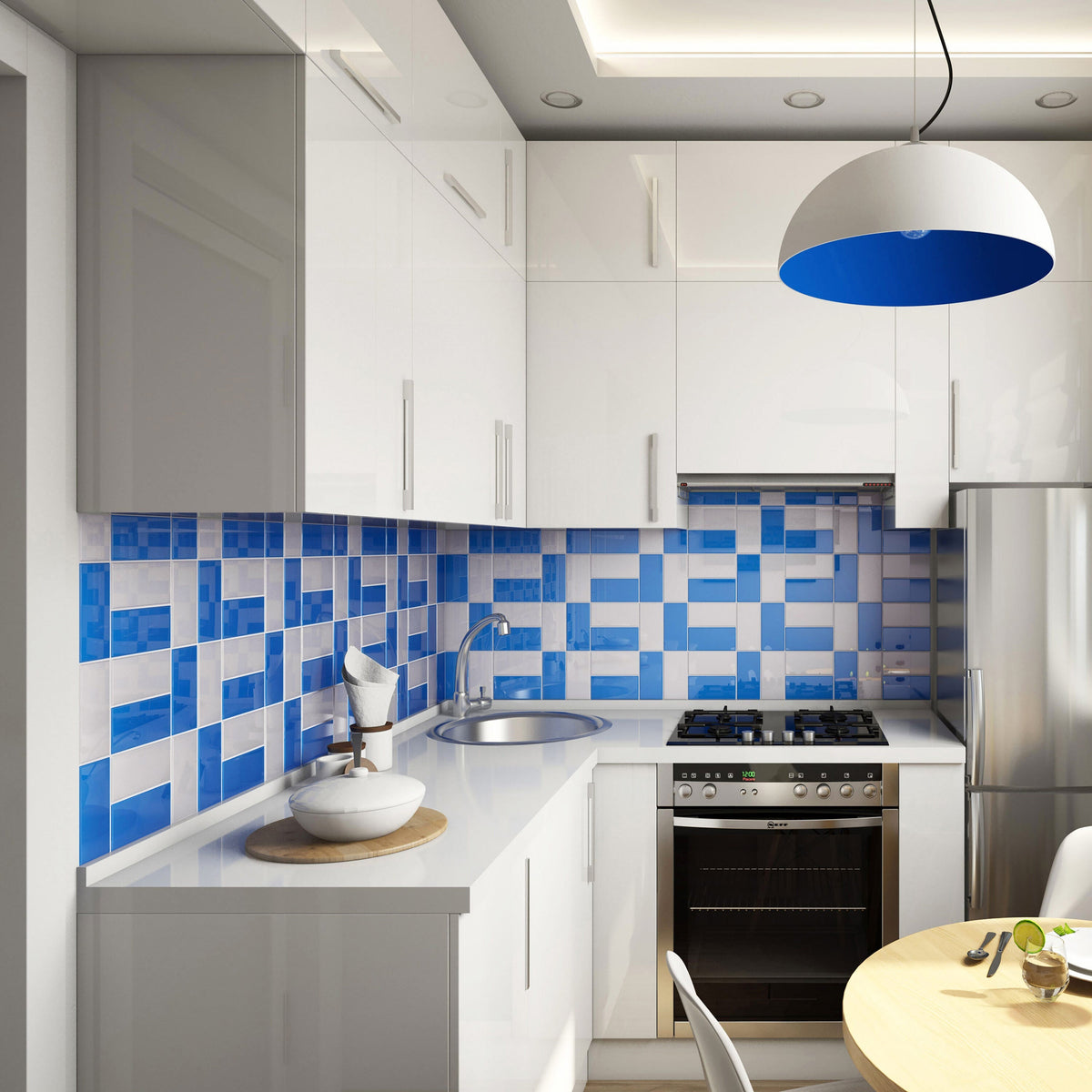 Giorbello Classic Premium Cobalt Blue 6-in x 12-in Glossy Glass Subway Wall Tile (5-sq. ft/ Carton)