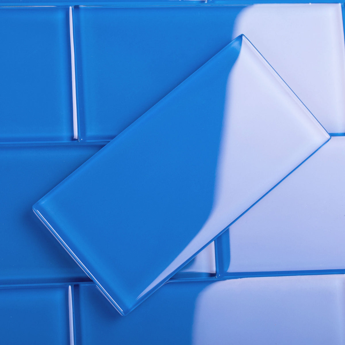 Giorbello Classic Premium Cobalt Blue 6-in x 12-in Glossy Glass Subway Wall Tile (5-sq. ft/ Carton)