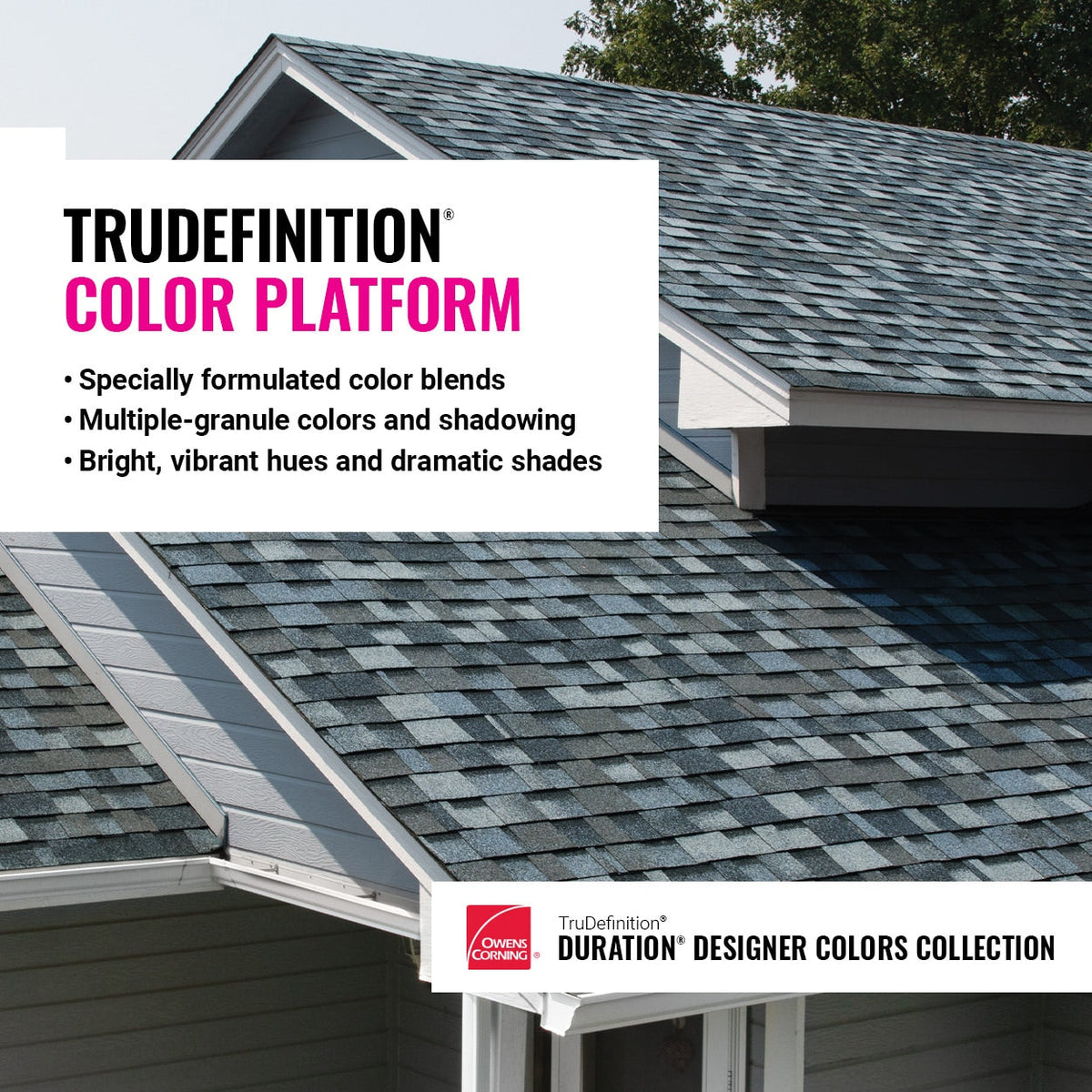 Owens Corning TruDefinition Duration Designer Architectural Roof Shingles – Pacific Wave, Algae Resistant, 32.8-sq ft per Bundle