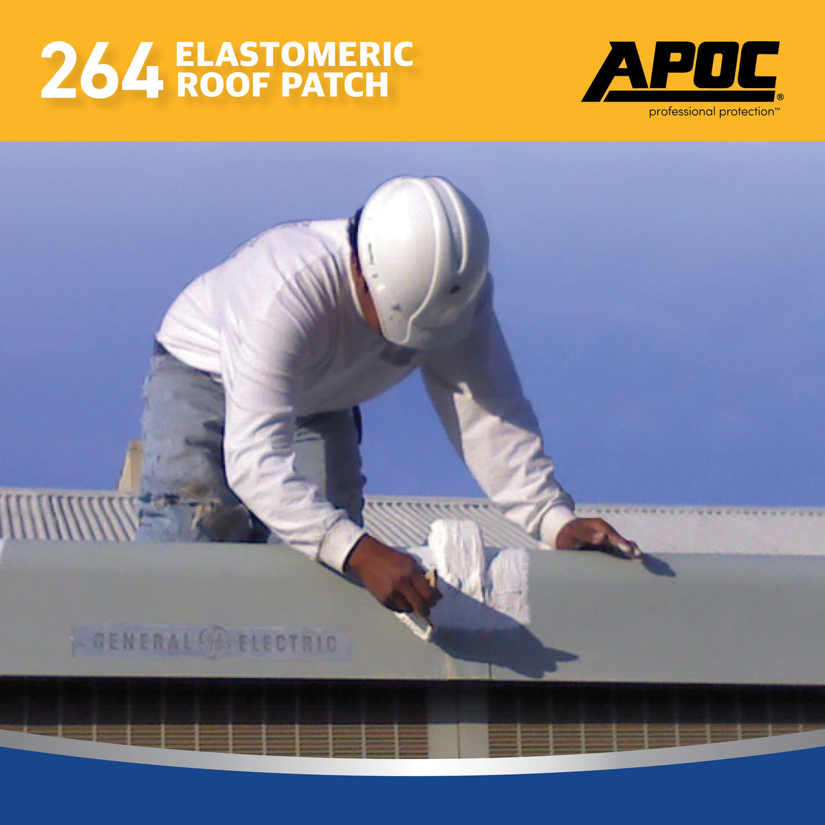 APOC 264 Fibered Waterproof Elastomeric Roof Patch, White, 0.9-Gallon