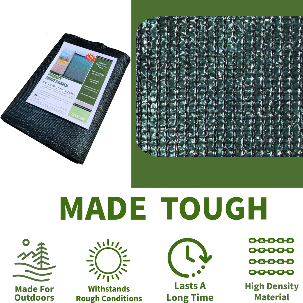 NCSNA 10-ft H x 10-ft W Dark Green Hdpe Chain Link Fence Screen