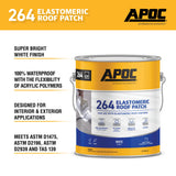 APOC 264 Fibered Waterproof Elastomeric Roof Patch, White, 0.9-Gallon