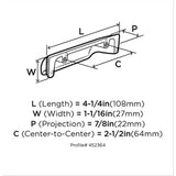 Amerock Jolene (128mm) Center to Center Arch Cup Drawer Pull