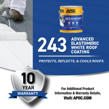 APOC 243 Advanced Elastomeric White Roof Coating, 0.9-Gallon – 10-Year Limited Warranty