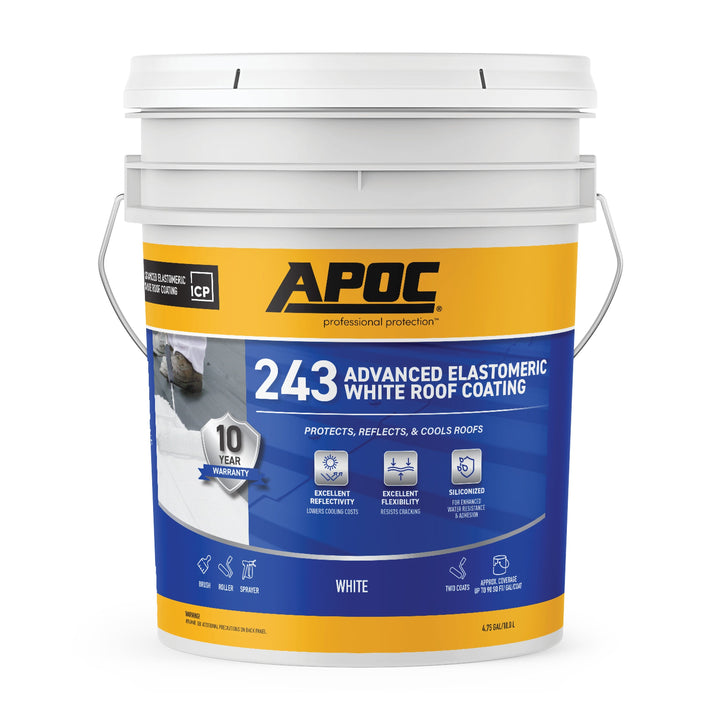 APOC 243 Advanced Elastomeric White Roof Coating, 4.75-Gallon (AP-2435)