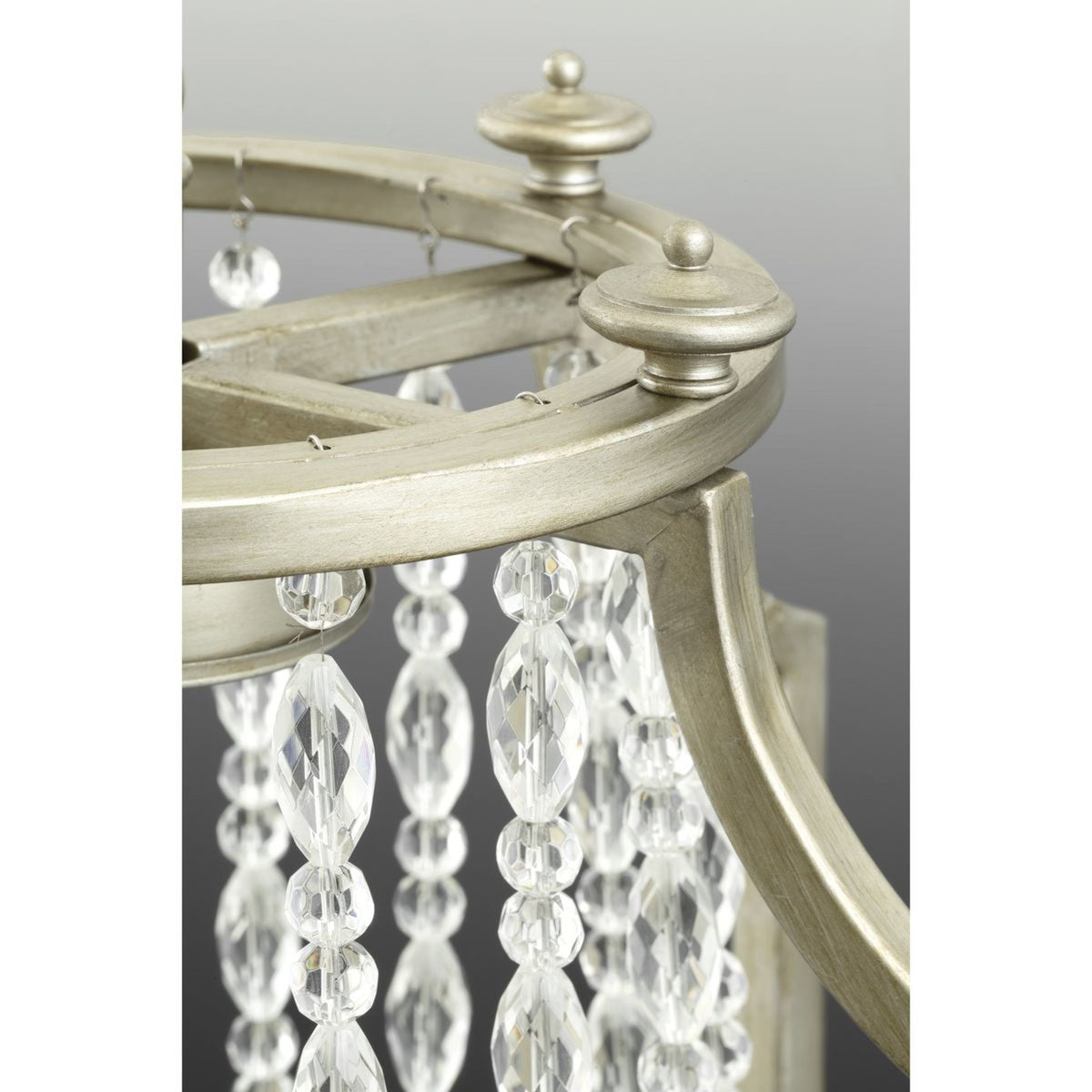 Progress Lighting Desiree 6-Light Silver Ridge Glam Linear Large Hanging Kitchen Island Light