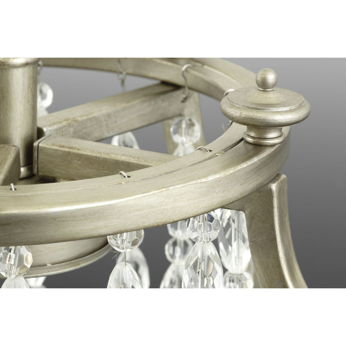 Progress Lighting Desiree 6-Light Silver Ridge Glam Linear Kitchen Island Light, 38-in