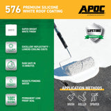 APOC 576 3.6-Quart White Silicone Reflective Roof Coating — Lifetime Warranty