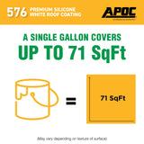 APOC 576 Premium Silicone White Reflective Roof Coating, 4.75-Gallon (Lifetime Warranty)
