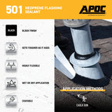 APOC 501 Neoprene Elastomeric Roof Flashing Sealant, Black, 10.1-oz Tube