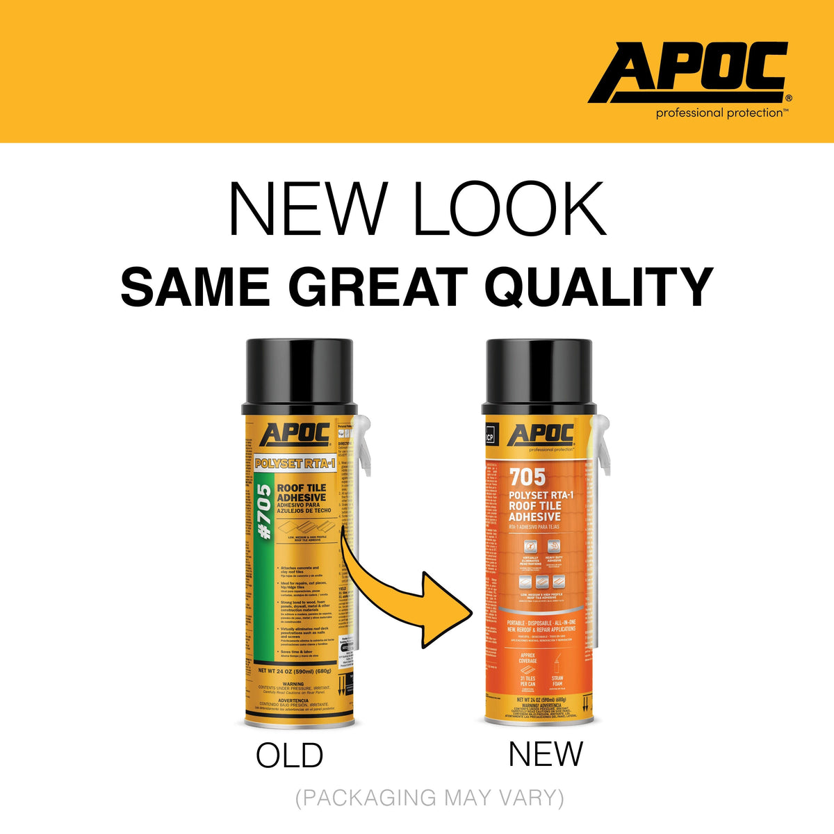 APOC 705 Polyset RTA-1 Roof Tile Adhesive, Off-White, 24 fl oz Straw Foam Can