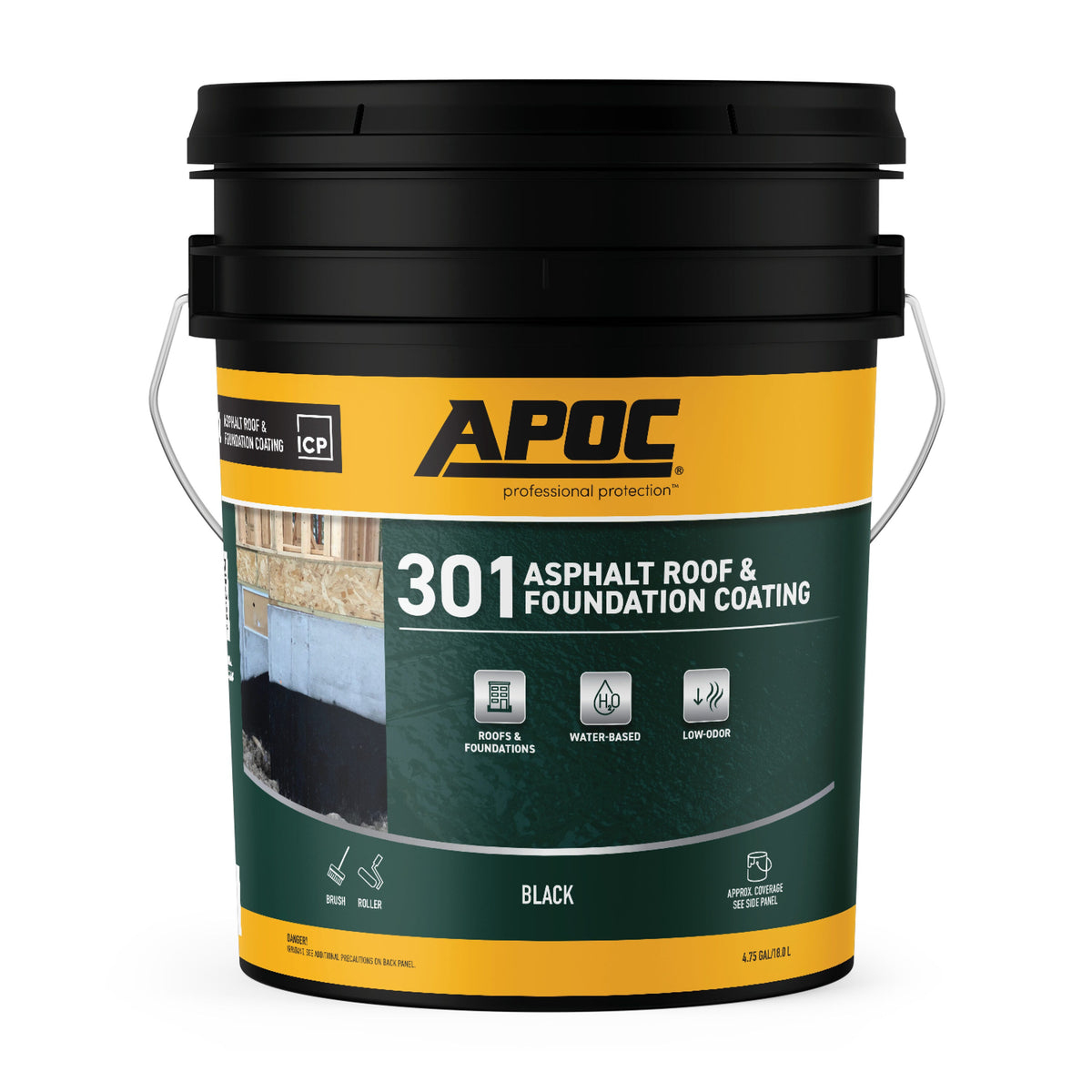APOC 301 4.75-Gallon Fibered Asphalt Roof & Foundation Coating - Black