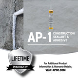 APOC AP-1 10.1-oz Waterproof Roof Sealant – Gray, Low-VOC Construction Sealant & Adhesive