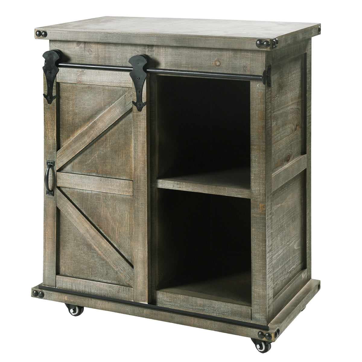 StyleCraft Home Collection Gray Rustic Wood Media Cabinet