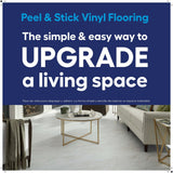 Style Selections Grecian Marble 7-3/4-in x 9-in Groutable Water Resistant Peel and Stick Vinyl Tile Flooring (0.3699-sq ft)