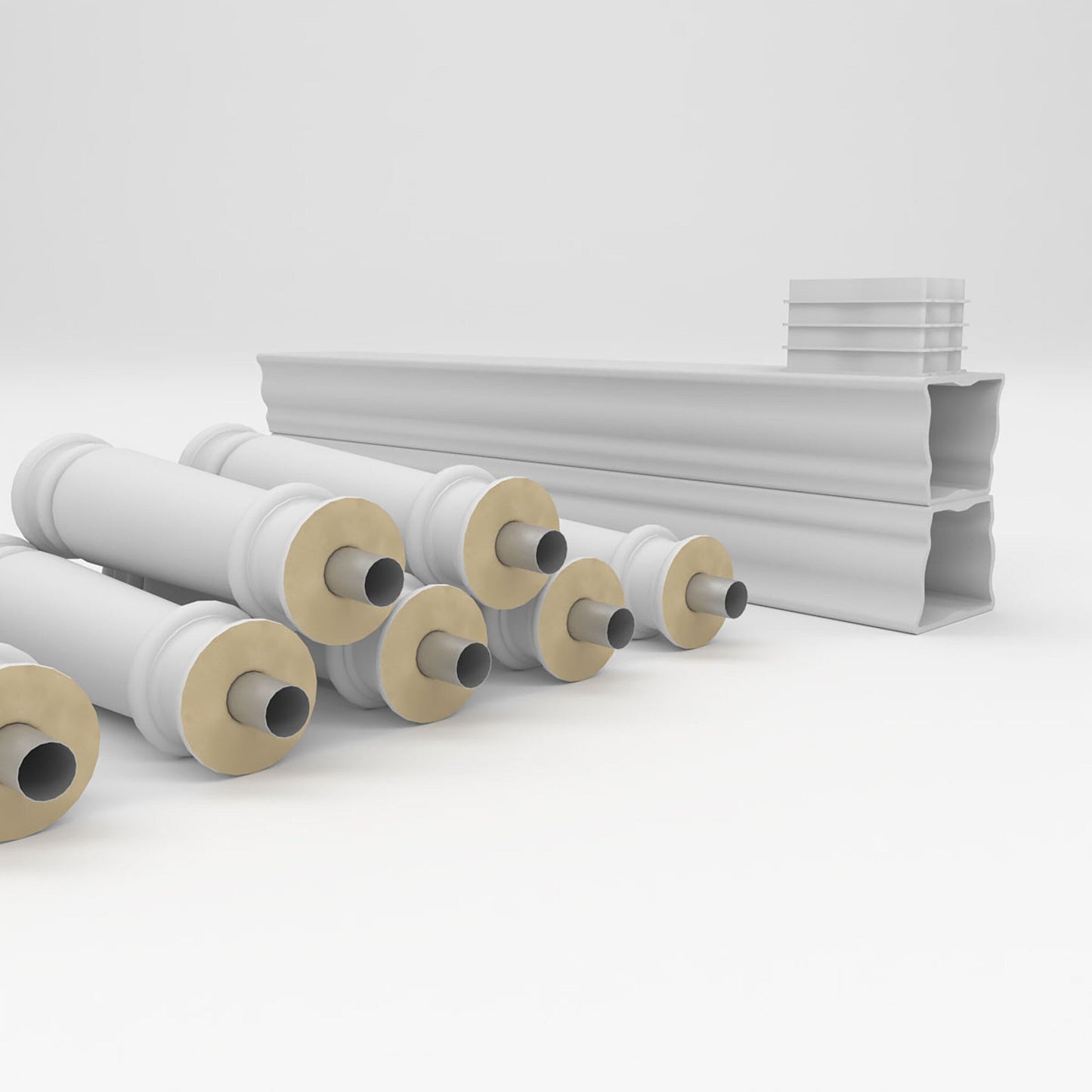 Ekena Millwork FiberThane Wellington Fiberglass Deck Rail Kit