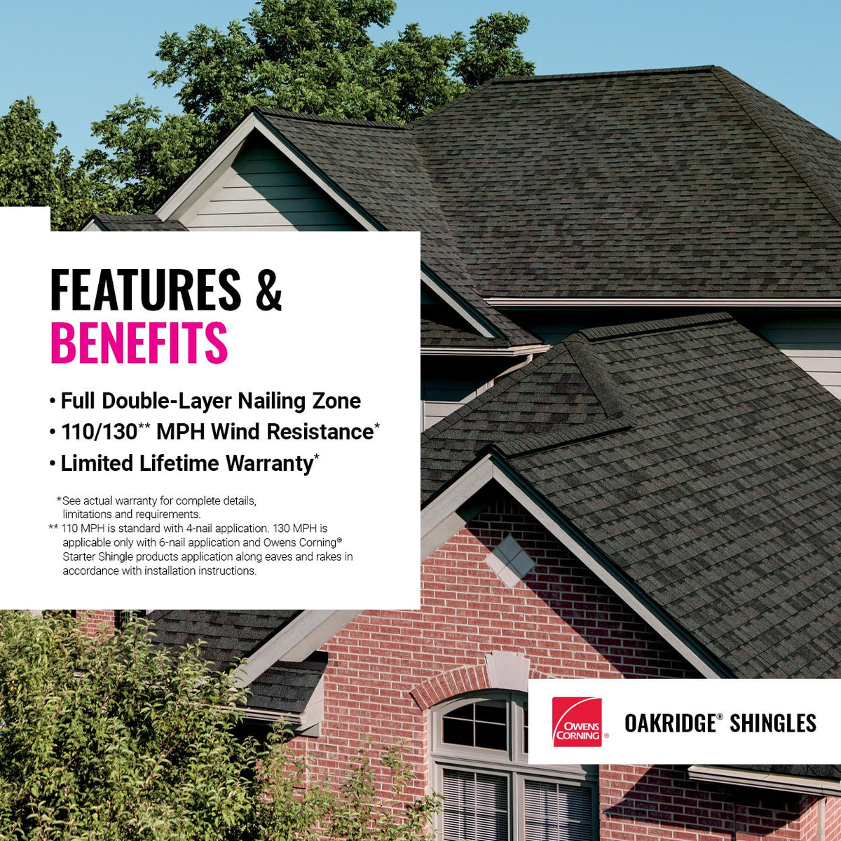 Owens Corning Oakridge Architectural Roof Shingles, Artisan Flagstone, 32.8-sq ft per Bundle