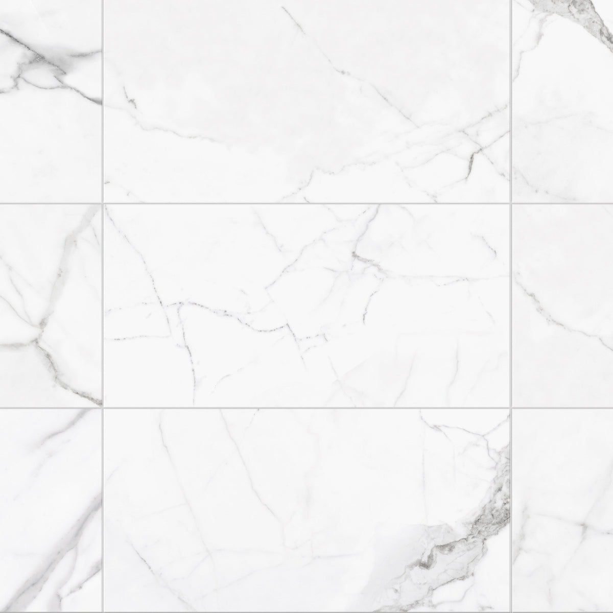 Satori Statuario Matte 12-in x 24-in Matte Porcelain Marble Look Floor Tile