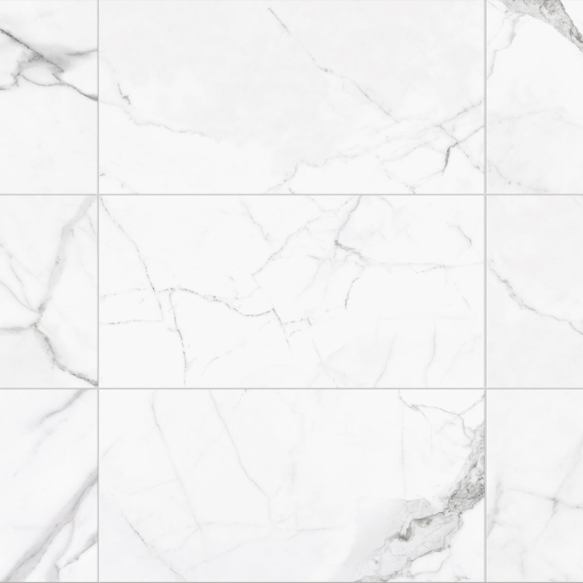 Satori Statuario 12-in x 24-in Polished Porcelain Marble Look Floor and Wall Tile (1.93-sq. ft/ Piece)