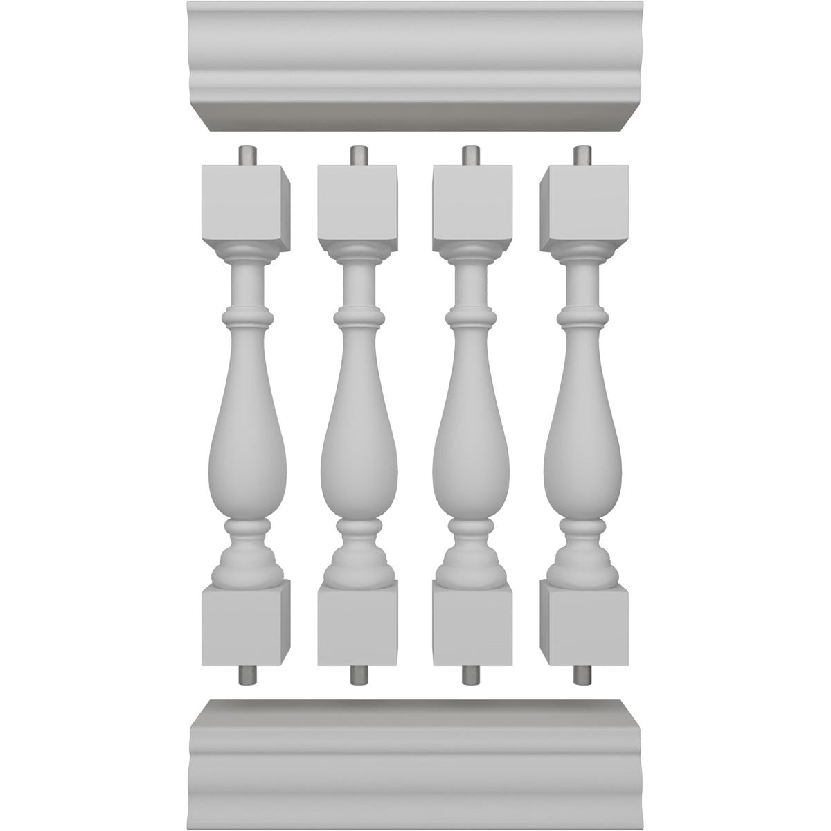 Ekena Millwork FiberThane Traditional Fiberglass Deck Rail Kit