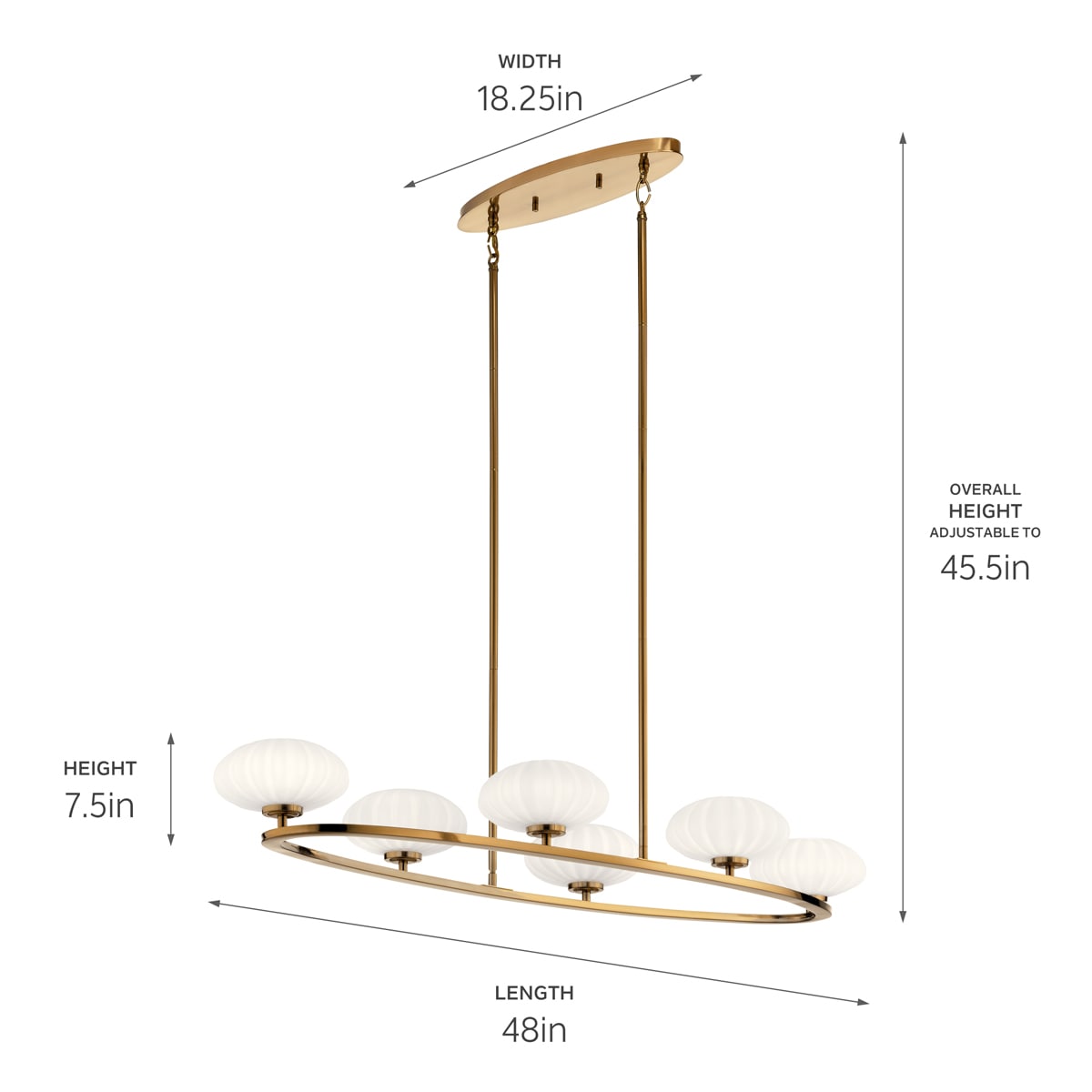 Kichler Pim 6-Light Gold Modern/Contemporary Chandelier