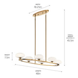 Kichler Pim 6-Light Gold Modern/Contemporary Chandelier