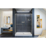 Infinity-Z 56 to 60 in. x 72 in. Semi-Frameless Sliding Shower Door in Brushed Nickel - Super Arbor