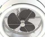 Fanimation Studio Collection RingAire 23-in Chrome LED Indoor Fandelier Ceiling Fan with Remote, Black Blades (3-Blade)