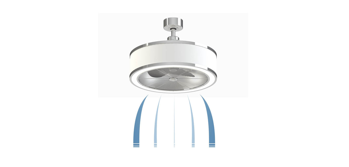 Fanimation Studio Collection RingAire 23-in Chrome LED Indoor Fandelier Ceiling Fan with Remote, Black Blades (3-Blade)