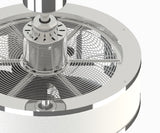 Fanimation Studio Collection RingAire 23-in Chrome LED Indoor Fandelier Ceiling Fan with Remote, Black Blades (3-Blade)