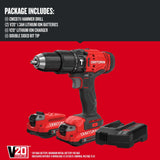 CRAFTSMAN V20 1/2-in 20-Volt Max Variable Speed Cordless Hammer Drill (2 Batteries Included)