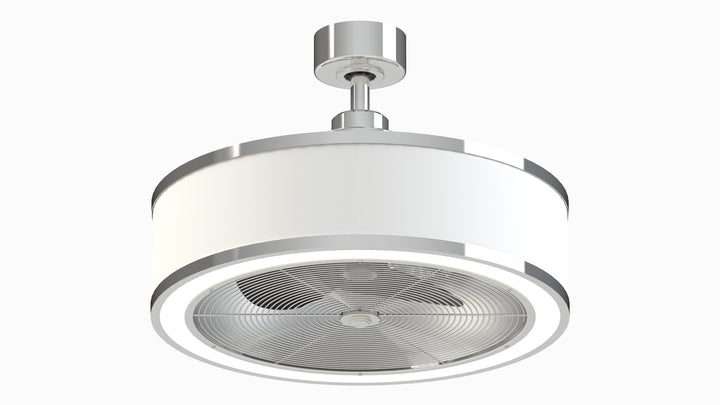 Fanimation Studio Collection RingAire 23-in Chrome LED Indoor Fandelier Ceiling Fan with Remote, Black Blades (3-Blade)