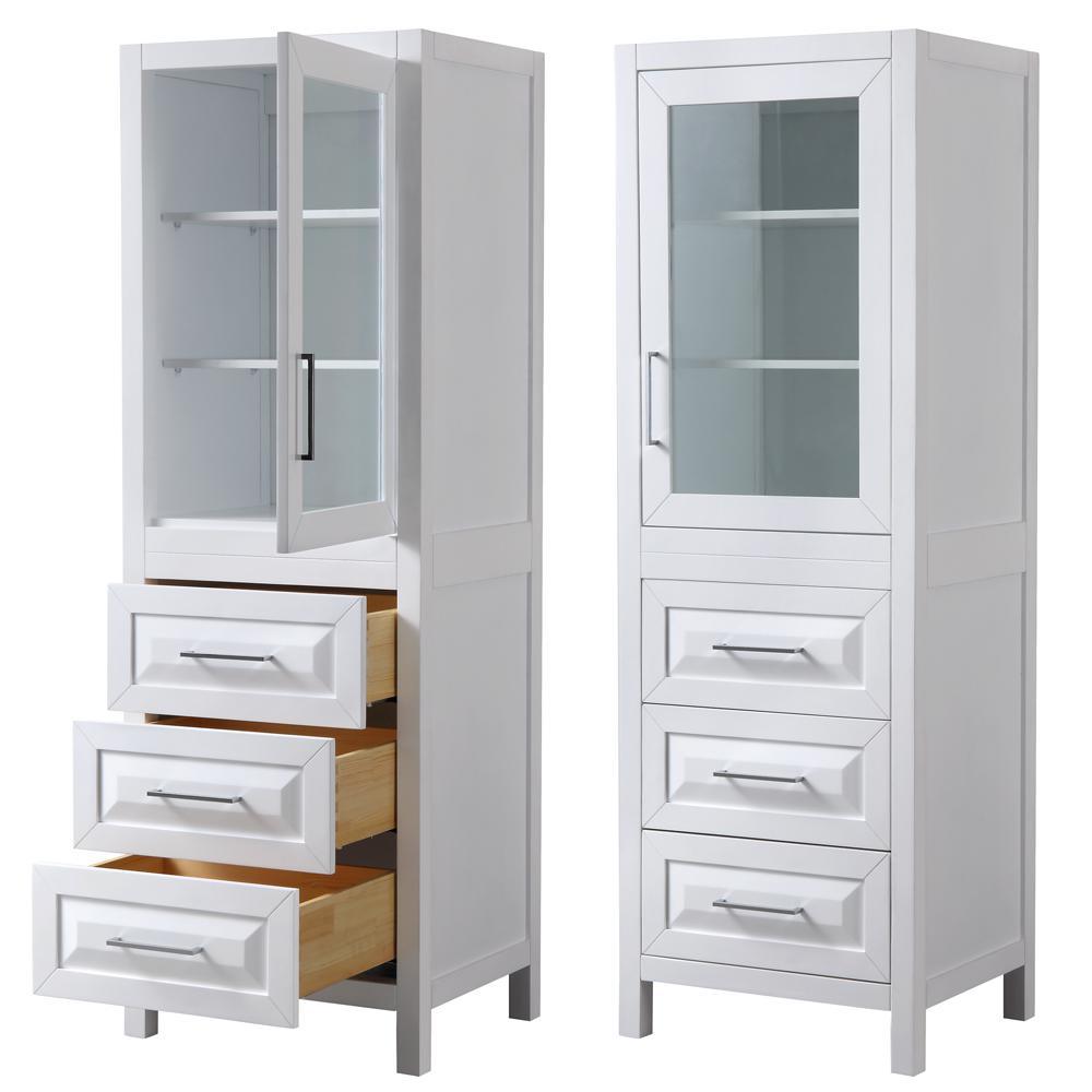 Daria 24 in. W x 71-1/4 in. H x 20 in. D Bathroom Linen Storage Tower Cabinet in White - Super Arbor