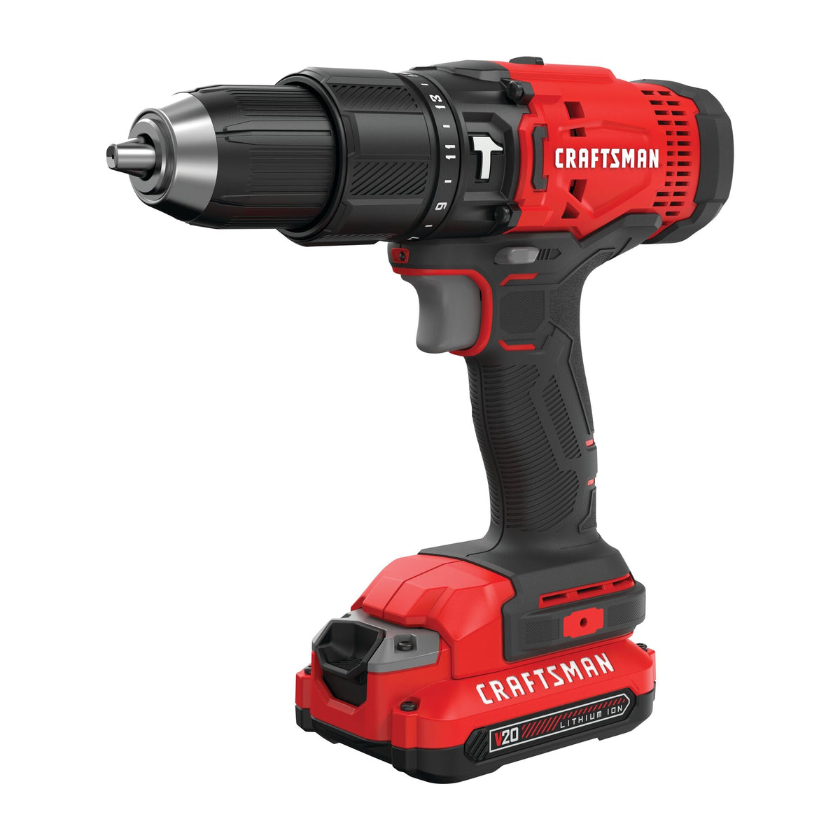 CRAFTSMAN V20 1/2-in 20-Volt Max Variable Speed Cordless Hammer Drill (2 Batteries Included)