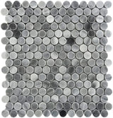 Apollo Tile (Sample) Floor and Wall Tile Gray 4-in x 4-in Polished Marble Penny Round Patterned Floor and Wall Tile