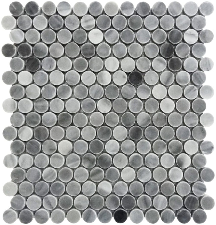 Apollo Tile (Sample) Floor and Wall Tile Gray 4-in x 4-in Polished Marble Penny Round Patterned Floor and Wall Tile