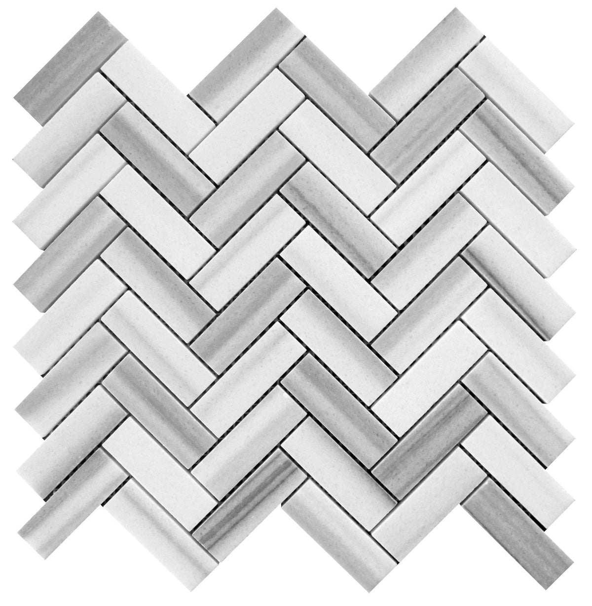 Apollo Tile (Sample) Gray 4-in x 4-in Polished Glass/Metal/Stone Marble Herringbone Floor and Wall Tile