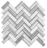 Apollo Tile (Sample) Gray 4-in x 4-in Polished Glass/Metal/Stone Marble Herringbone Floor and Wall Tile