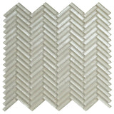 Apollo Tile Winterland White 12-in x 12-in Multi-finish Glass Herringbone Patterned Floor and Wall Tile (4.83-sq. ft/ Carton)