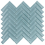 Apollo Tile (Sample) Colorway Slate Gray 4-in x 4-in Glossy Glass Herringbone Floor and Wall Tile