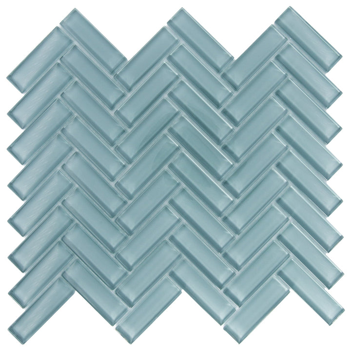 Apollo Tile (Sample) Colorway Slate Gray 4-in x 4-in Glossy Glass Herringbone Floor and Wall Tile