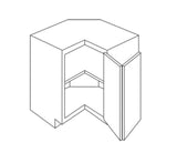 Diamond Express Macaulay 36-in W x 34.5-in H x 24-in D White L-shaped Corner Base Fully Assembled Plywood Cabinet (Recessed Panel Square Style)