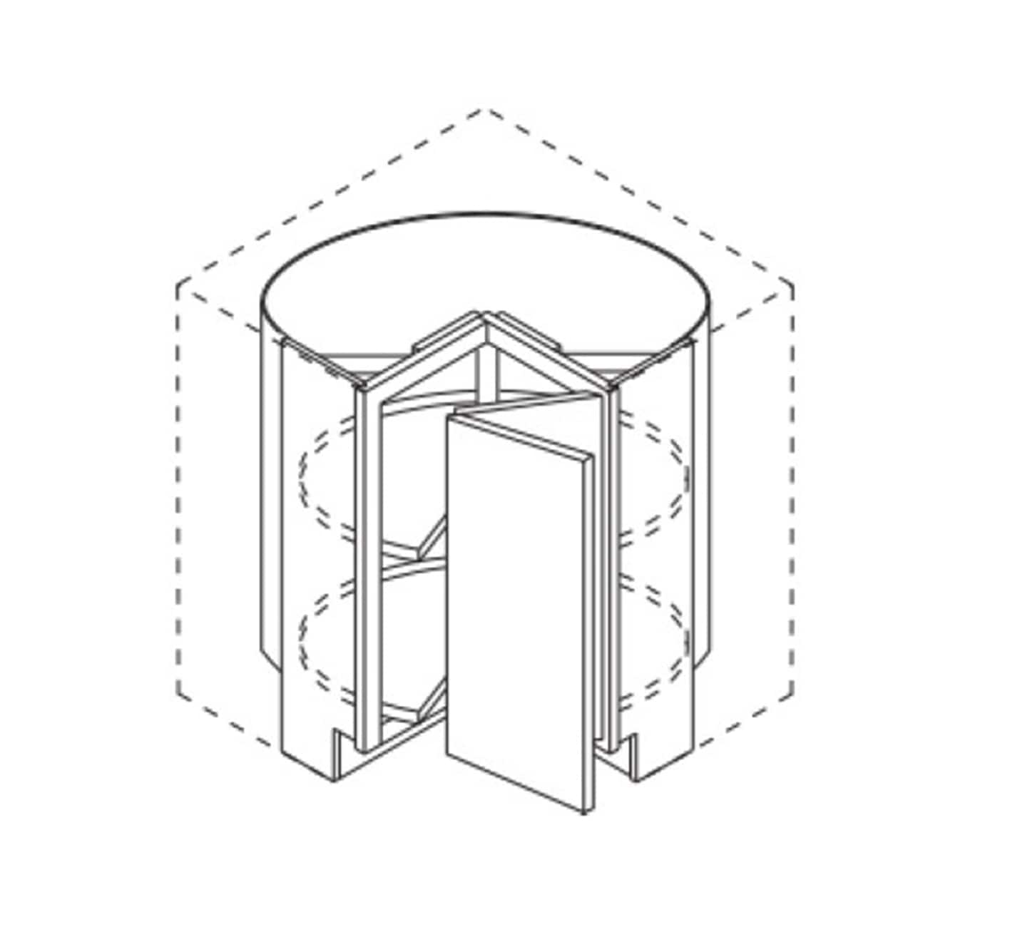 Diamond Express Jamestown 36-in W x 34.5-in H x 24-in D White Partial Overlay Lazy Susan Corner Base Fully Assembled Plywood Cabinet (Recessed Panel Shaker Style)