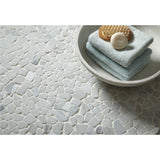American Olean Genuine Stone Refined White 12-in x 12-in Tumbled Natural Stone Marble Pebble Mosaic Floor and Wall Tile
